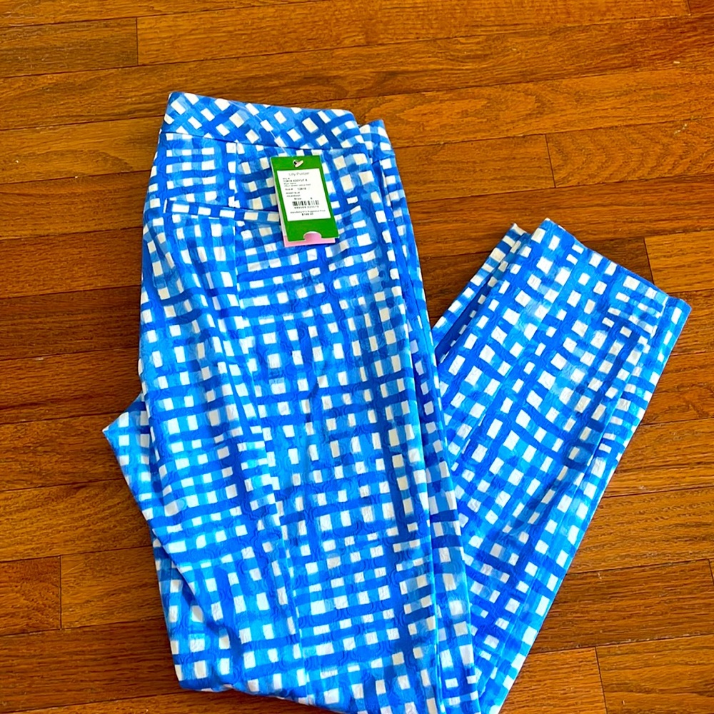 Lilly Pulitzer Blue and White Cropped Pants